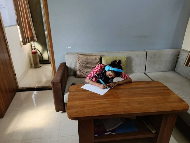 Student studying independently